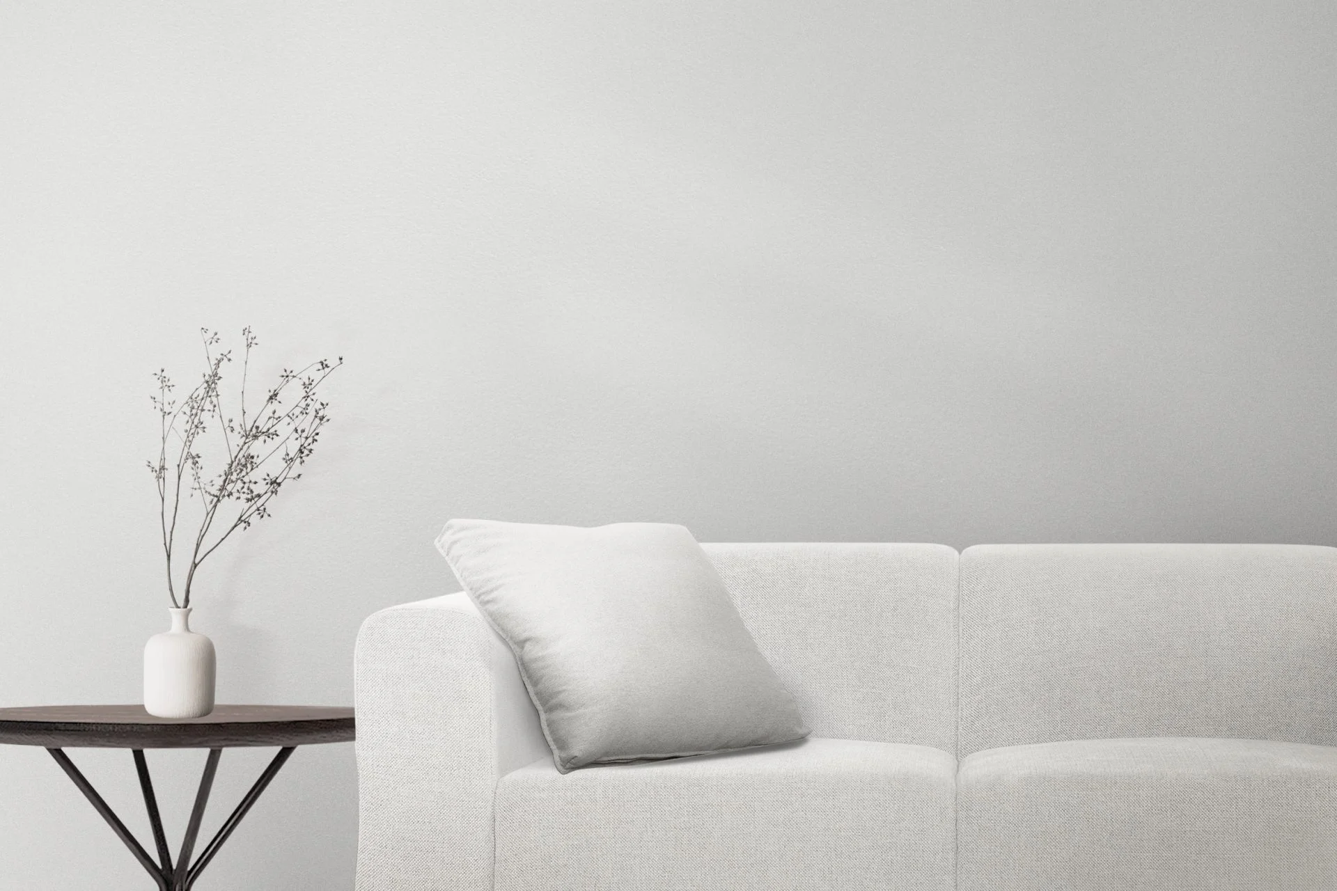 Minimal white room interior home decor zoom background