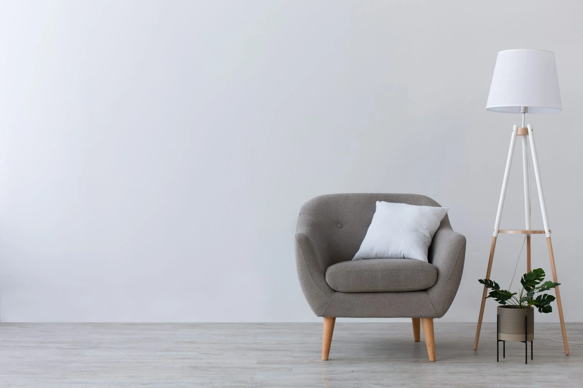 Modern minimal interior of home office, living room or bedroom